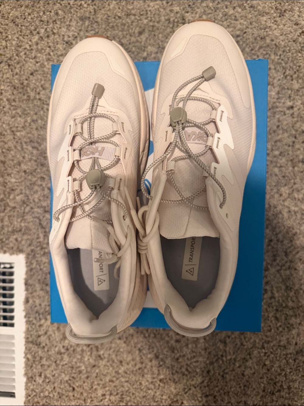 Hoka Women's Cream Sneakers with Toggle Lacing